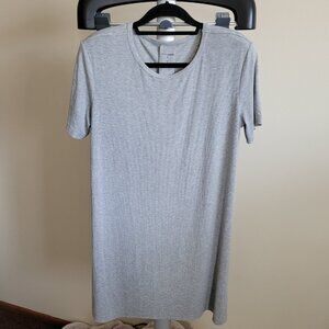 Cozy Earth Ribbed Knit Nightshirt - Gray